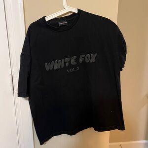 White Fox Black T-Shirt